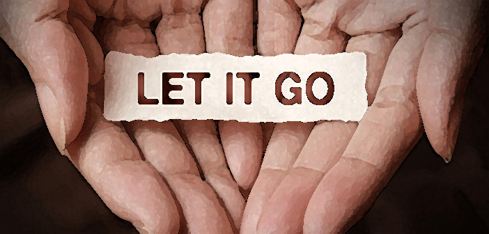 43781263 - let it go text on hand design concept