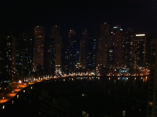 Dubai Marina nightscape from my flat, October 2011