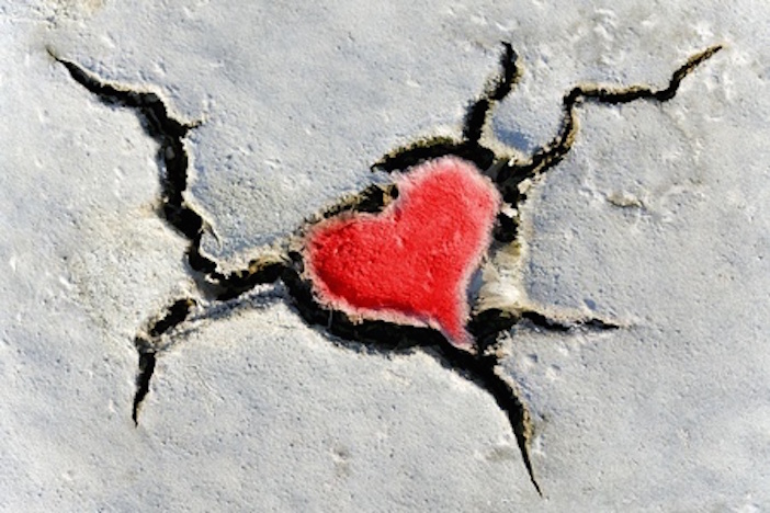 heart in cracked earth